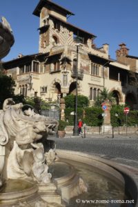 Photo de la Place Mincio, Coppedè avec la Villa des Fée, Rome